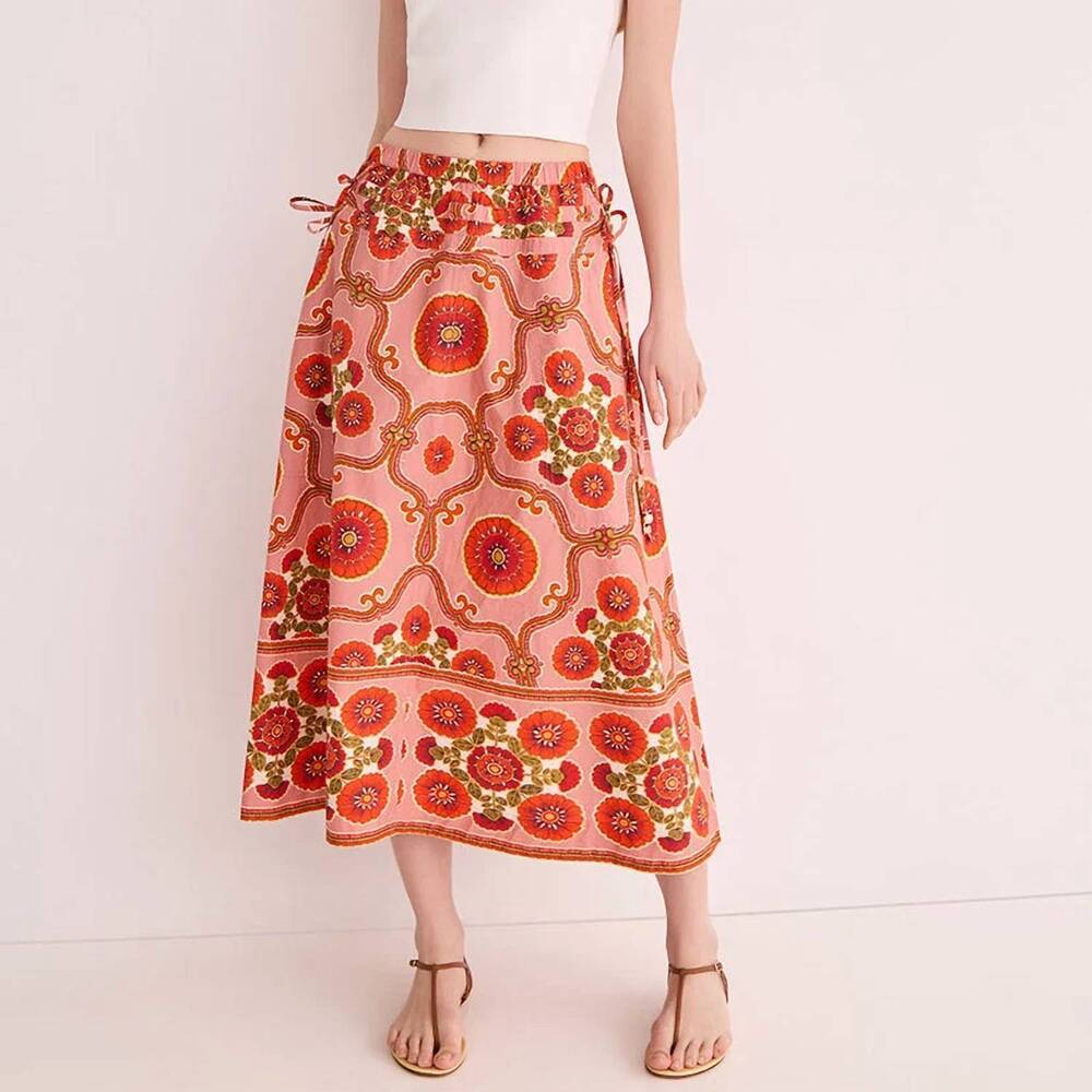 NEW CARA CARA meret midi skirt in brick